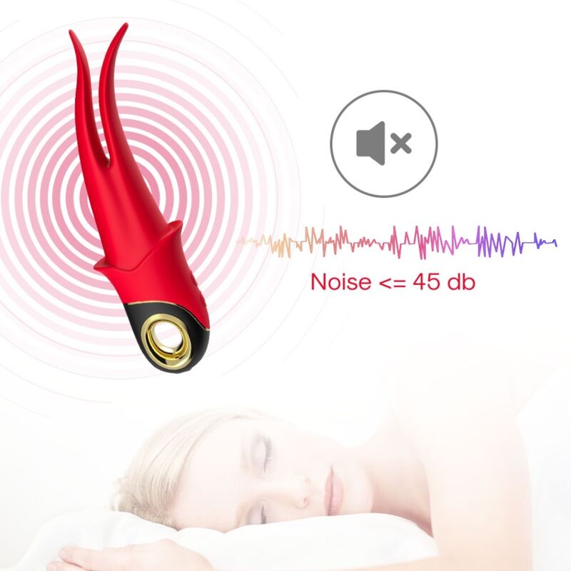 ARMONY - SHADOW VIBRATOR DOUBLE-HEAD TEASING RED - Imagem de 5