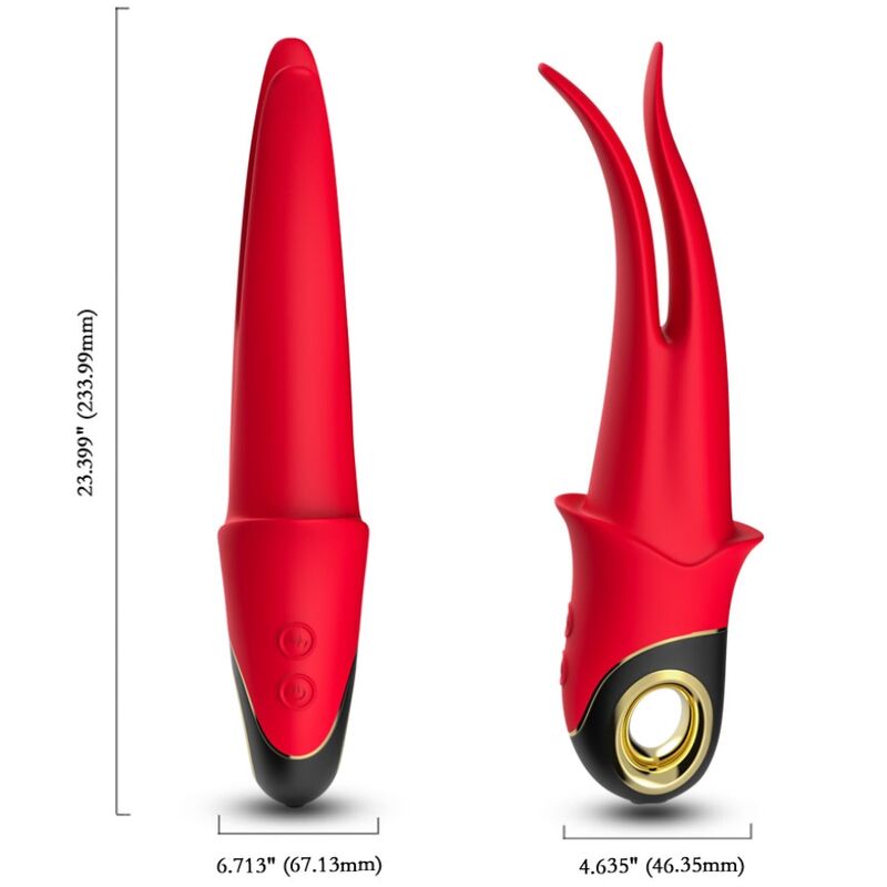 ARMONY - SHADOW VIBRATOR DOUBLE-HEAD TEASING RED - Imagem de 3
