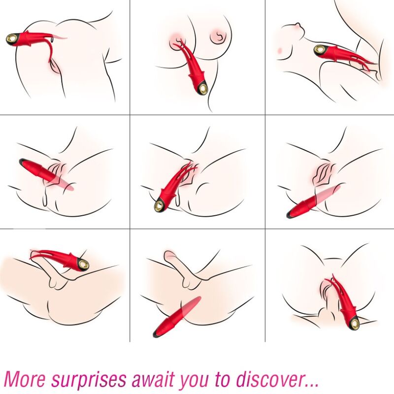ARMONY - SHADOW VIBRATOR DOUBLE-HEAD TEASING RED - Imagem de 2