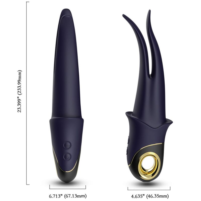 ARMONY - SHADOW VIBRATOR DOUBLE-HEAD TEASING BLUE - Imagem de 4