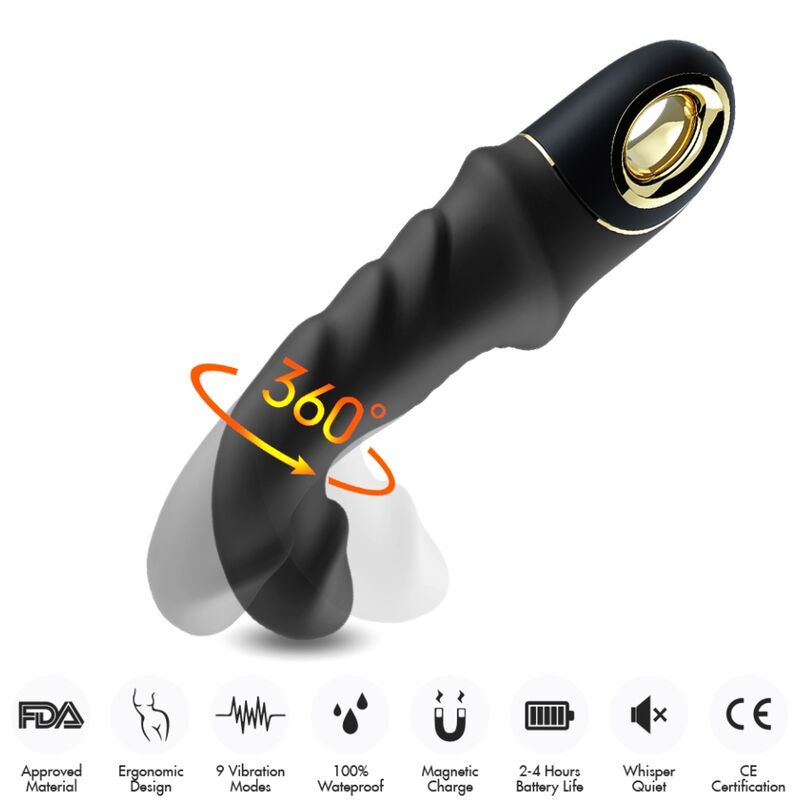 ARMONY - JOYBLADE DILDO VIBRATOR ROTATOR BLACK - Imagem de 3