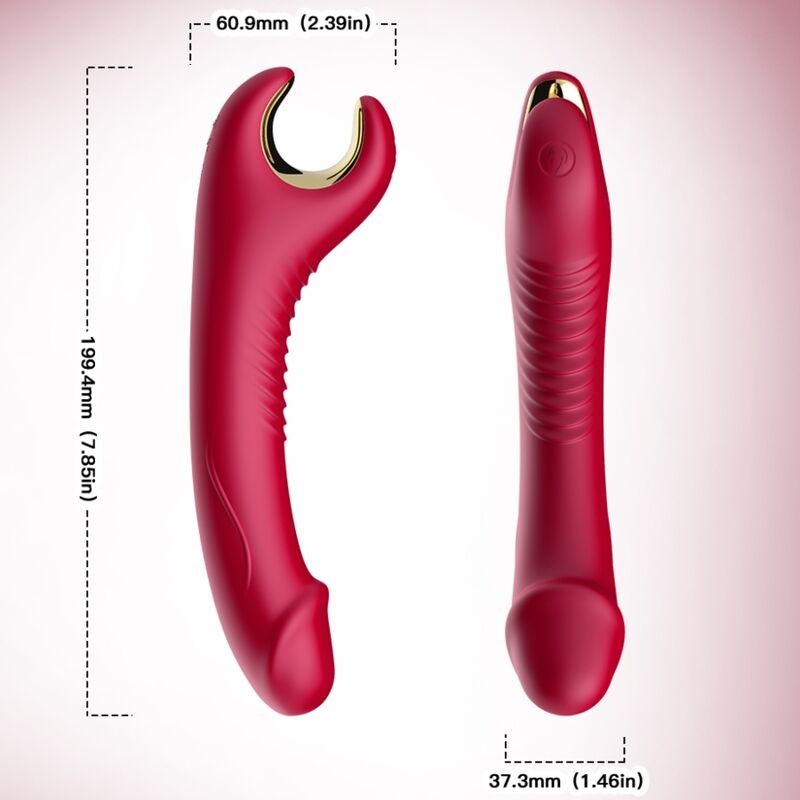 ARMONY - PRINCE DILDO VIBRATOR ROTATOR RED - Imagem de 3