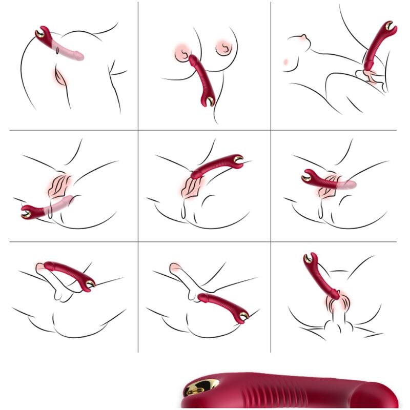 ARMONY - PRINCE DILDO VIBRATOR ROTATOR RED - Imagem de 2