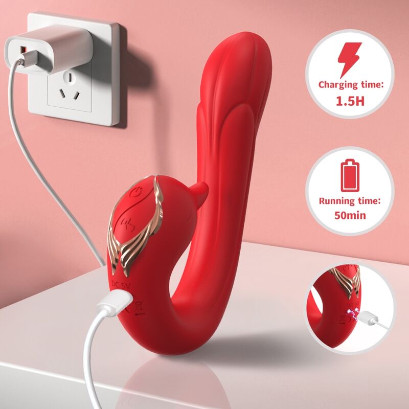ARMONY - DELFIN VIBRATOR MULTIPOSITION HEAT EFFECT RED - Imagem de 4