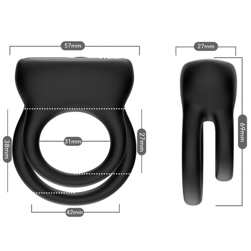 ARMONY - DOUBLE RING VIBRATOR BLACK - Imagem de 4