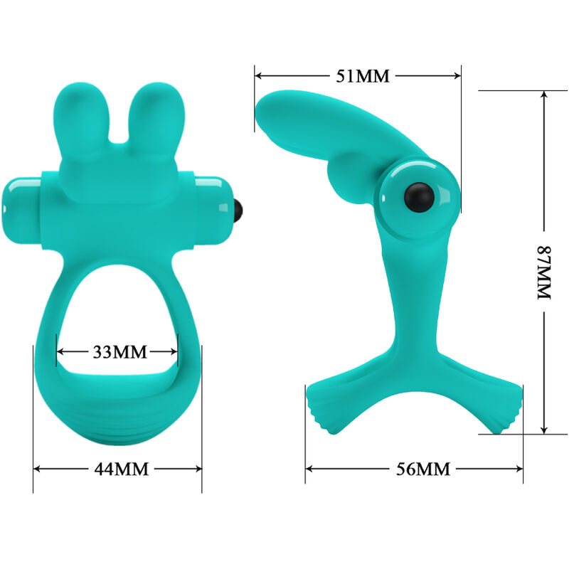 PRETTY LOVE - DANTE GREEN RABBIT VIBRATOR RING - Imagem de 4