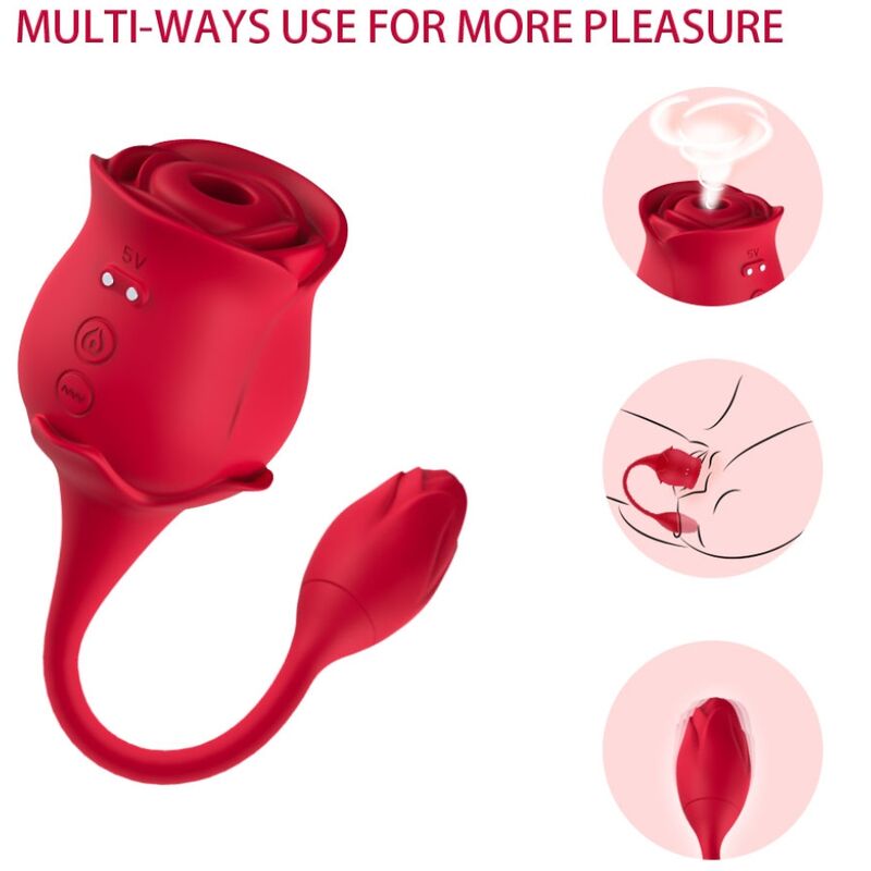 ARMONY - ONDAS ESTIMULANTES DE CLITÓRIS ROSA E VIBRADOR 10 MODOS VERMELHO - Imagem de 5