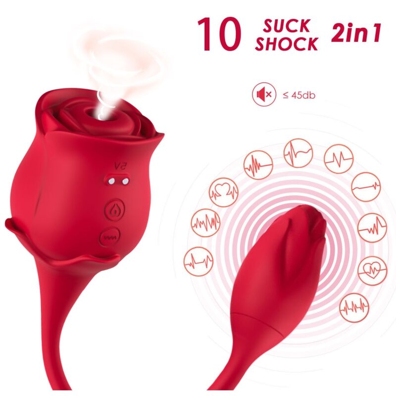 ARMONY - ONDAS ESTIMULANTES DE CLITÓRIS ROSA E VIBRADOR 10 MODOS VERMELHO - Imagem de 2