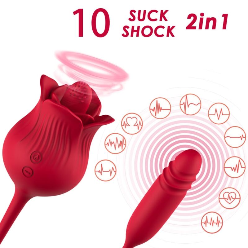 ARMONY - ROSELIP LICKING VIBRANDO CLITÓRIO E VIBRADOR VERMELHO - Imagem de 2