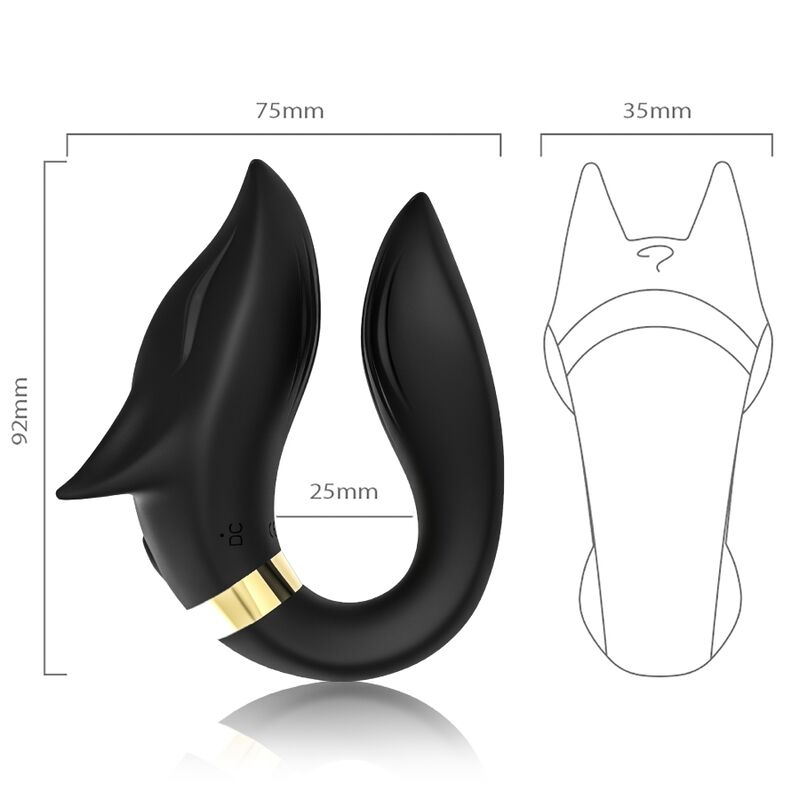 ARMONY - FOX VIBRATOR FOR COUPLES REMOTE CONTROL BLACK - Imagem de 3