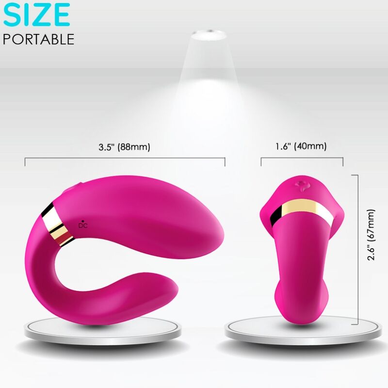 ARMONY - CRESCENT VIBRATOR FOR COUPLES REMOTE CONTROL FUCHSIA - Imagem de 3