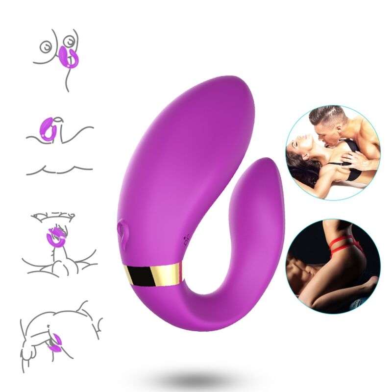 ARMONY - CRESCENT VIBRATOR FOR COUPLES REMOTE CONTROL PURPLE - Imagem de 2