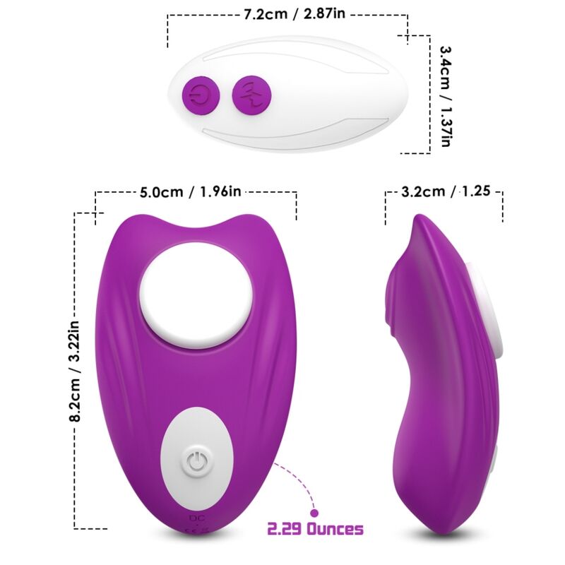 ARMONY - BUTTERFLY WEARABLE PANTIES VIBRATOR REMOTE CONTROL PURPLE - Imagem de 3