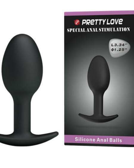 PRETTY LOVE - SILICONE ANAL PLUG 6.5 CM BLACK