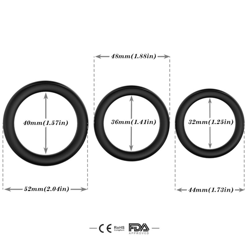 ARMONY - TRIPLE SILICONE RING BLACK - Imagem de 3