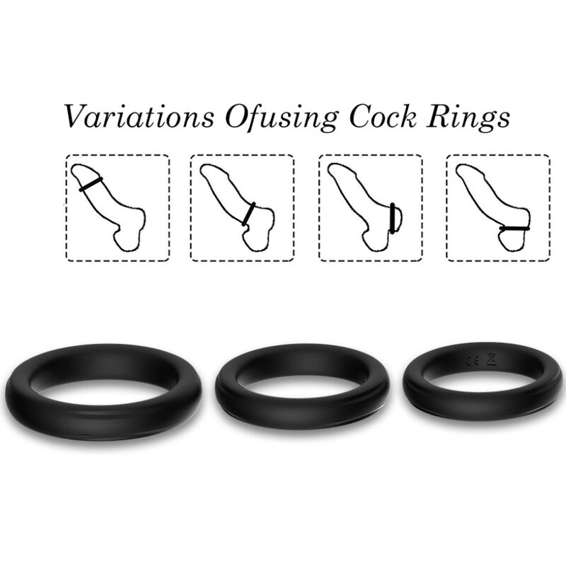 ARMONY - TRIPLE SILICONE RING BLACK - Imagem de 4