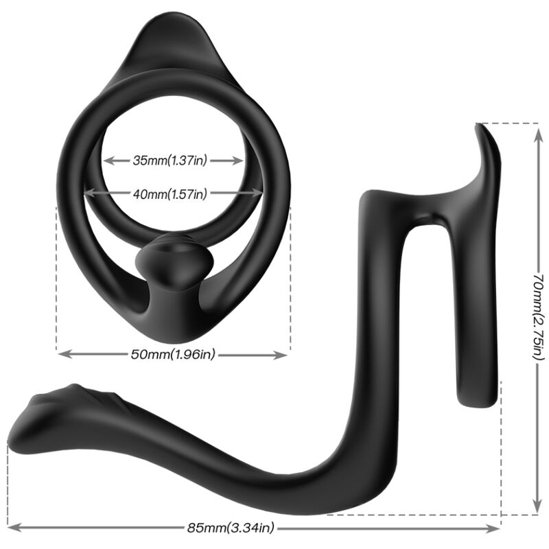 ARMONY - TAIL DOUBLE ANAL RING BLACK - Imagem de 2