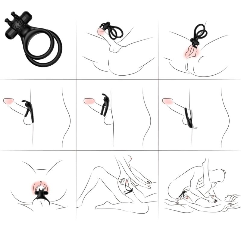 ARMONY - TRAVELER DOUBLE VIBRATOR RING FOR COUPLES RABBIT BLACK - Imagem de 4