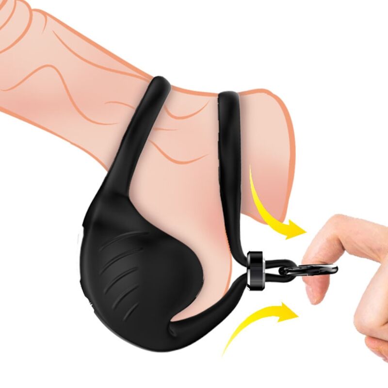 ARMONY - MANTA SCROTUM VIBRATOR RING REMOTE CONTROL BLACK - Imagem de 2