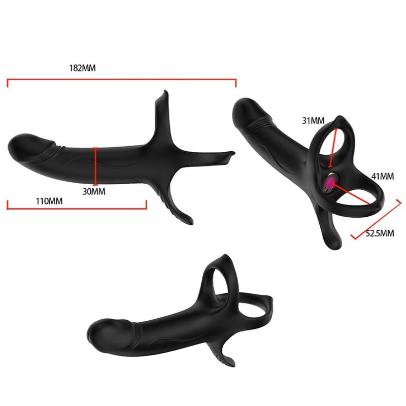 ARMONY - DILDO WITH RING VIBRATOR REMOTE CONTROL BLACK - Imagem de 3