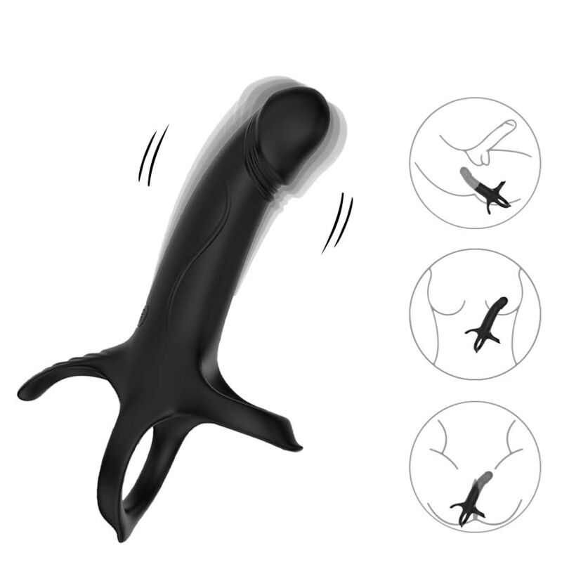 ARMONY - DILDO WITH RING VIBRATOR REMOTE CONTROL BLACK - Imagem de 2