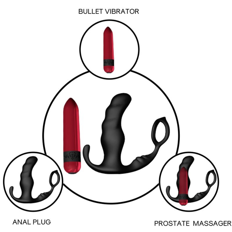 ARMONY - KNIGHT VIBRATOR ANAL PROSTATE RING REMOTE CONTROL BLACK - Imagem de 3