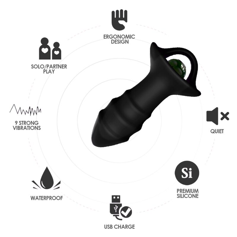 ARMONY - KYLIN FINGER VIBRATOR ANAL PLUG REMOTE CONTROL BLACK - Imagem de 3