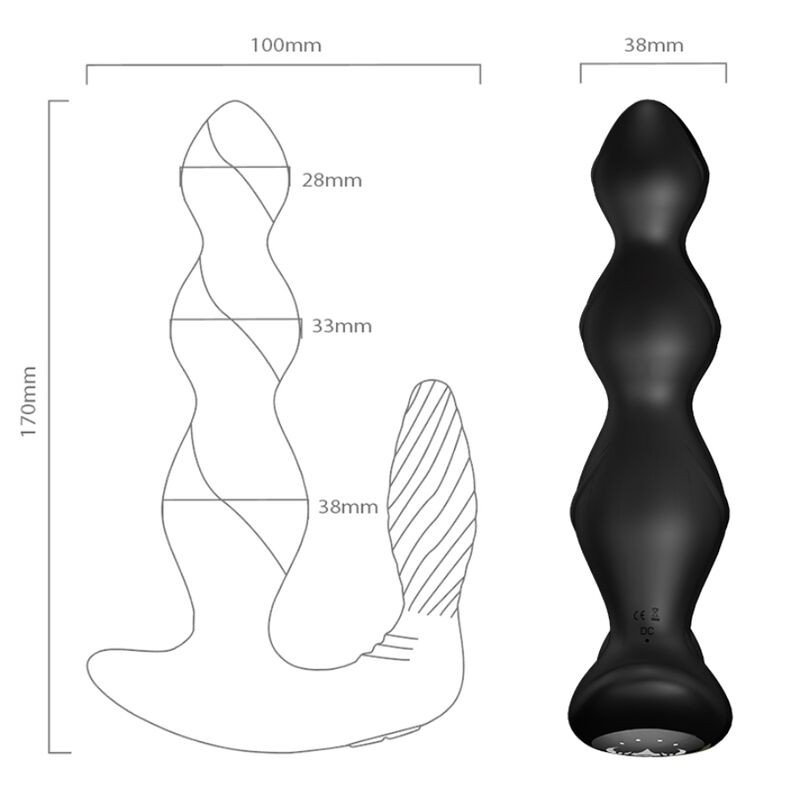 ARMONY - MANFUN VIBRATOR STIMULATOR ANAL PLUG REMOTE CONTROL BLACK - Imagem de 4