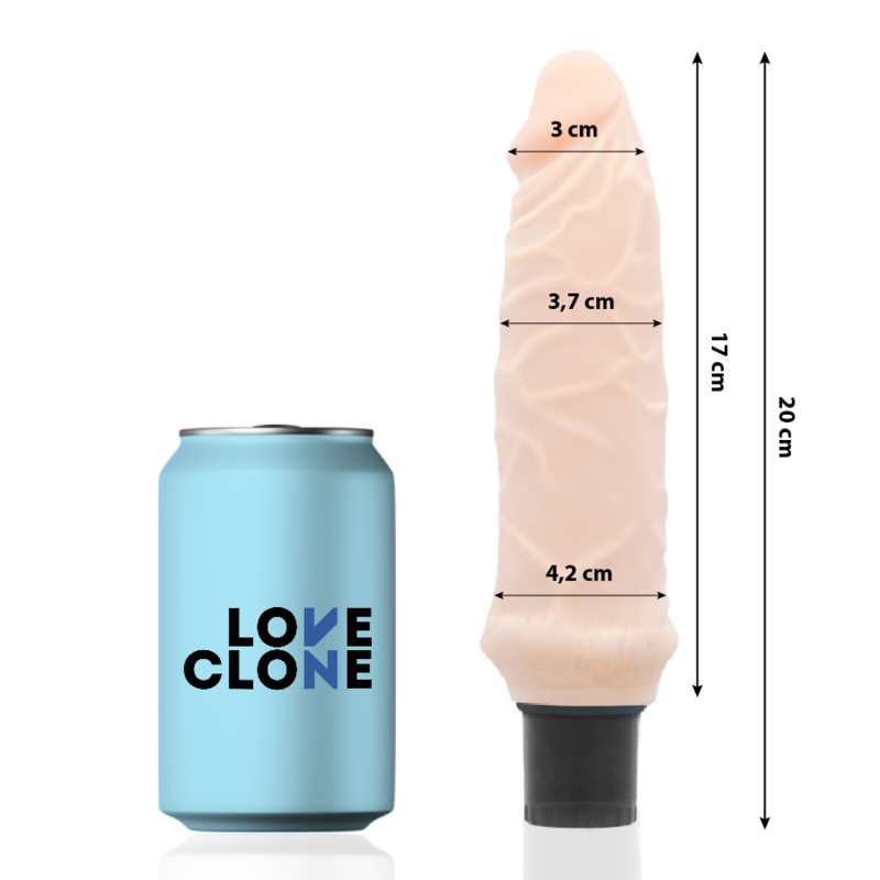 LOVECLONE - IVAR SELF LUBRICATION VIBRATOR 20 CM -O- 3.7 CM - Imagem de 2