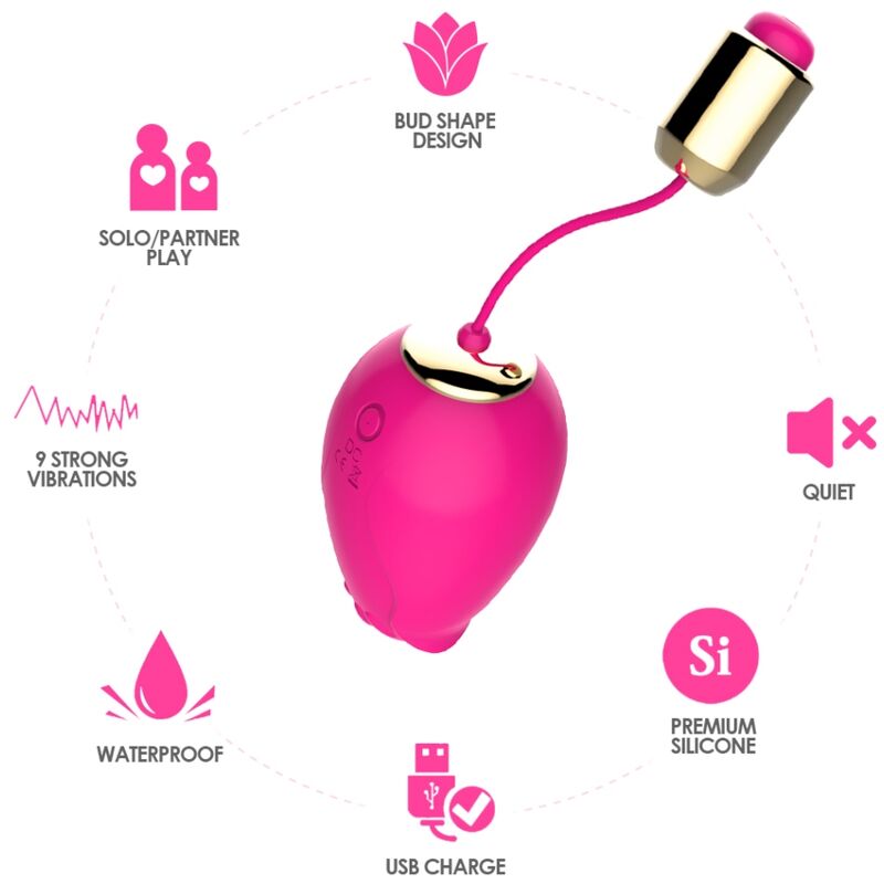 ARMONY - MANDALA EGG VIBRATOR G-SPOT REMOTE CONTROL FUCHSIA - Imagem de 3