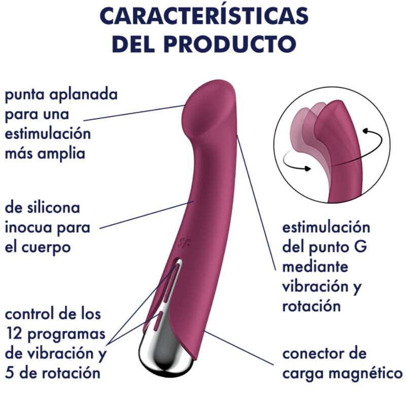 SATISFYER - SPINNING G-SPORT 1 VIBRADOR ROTADOR ROJO - Imagem de 5