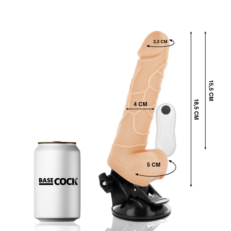 BASECOCK - VIBRADOR REALISTICO CONTROL REMOTO NATURAL 18.5 CM -O- 4CM - Imagem de 2