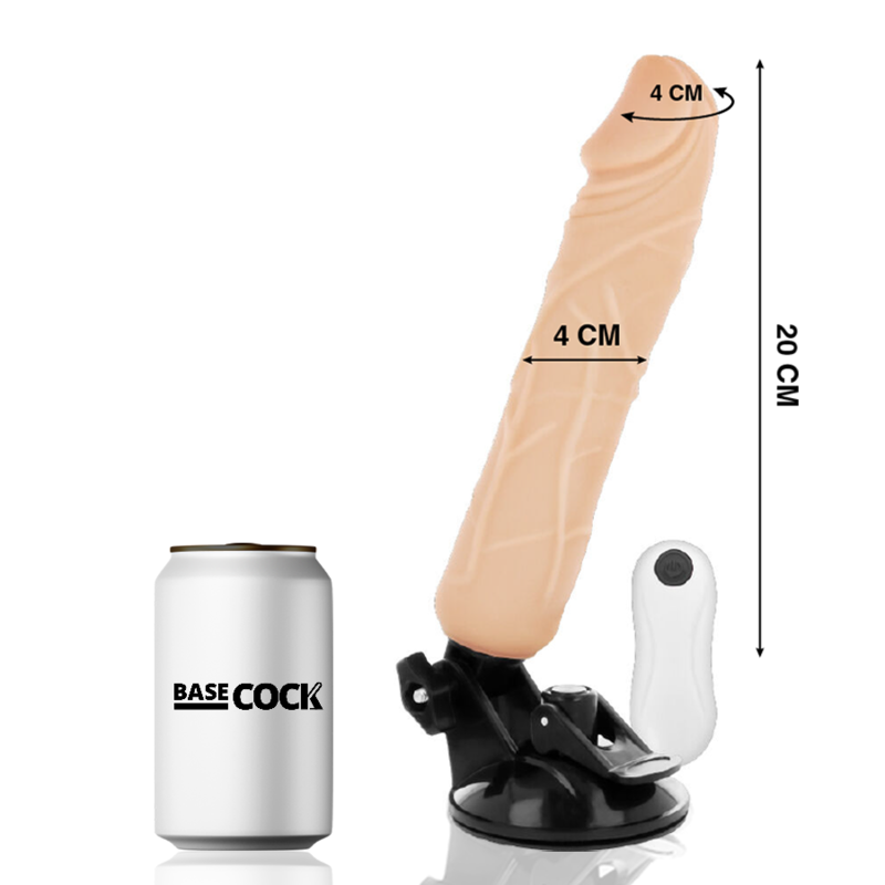 BASECOCK - VIBRADOR REALÍSTICO CONTROL REMOTO NATURAL 20 CM -O- 4 CM - Imagem de 2