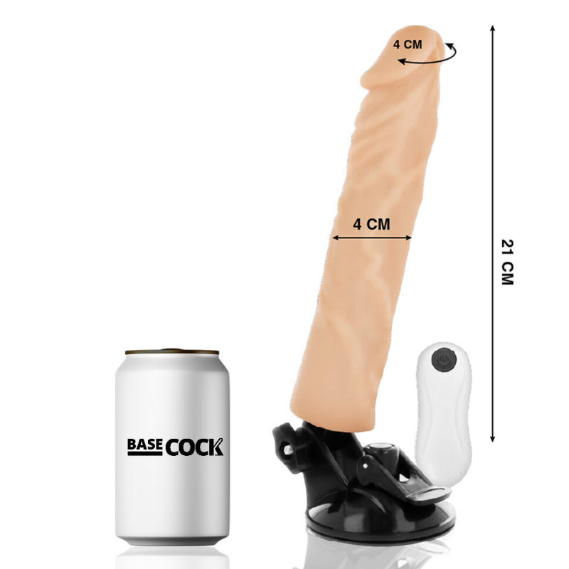 BASECOCK - VIBRADOR REALÍSTICO CONTROL REMOTO NATURAL 21 CM -O- 4 CM - Imagem de 2