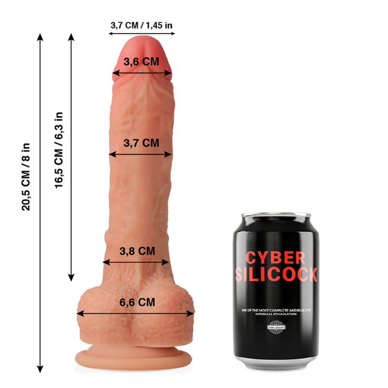 CYBER SILICOCK - CONNOR ULTRA REALISTIC SOFT LIQUID SILICONE 20.5 CM -O- 3.7 CM - Imagem de 2