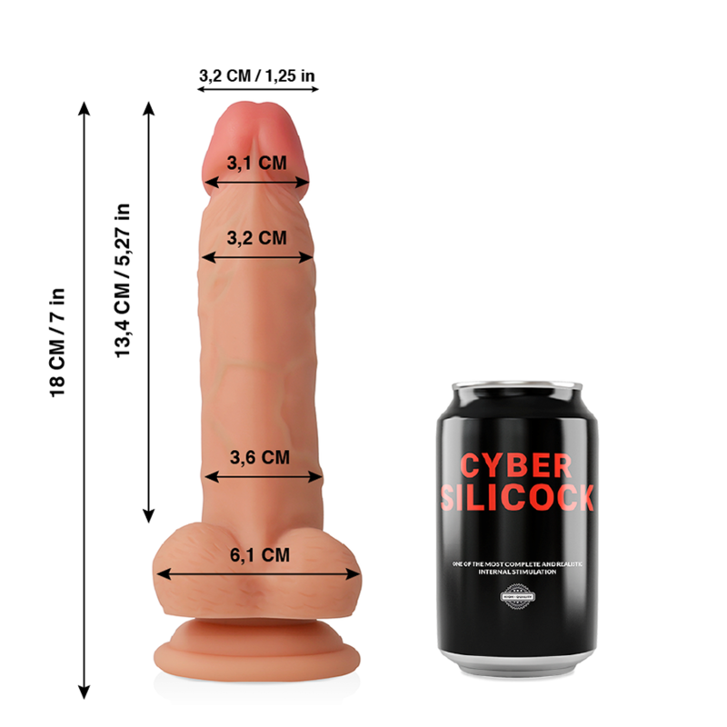 CYBER SILICOCK - JUDE ULTRA REALISTIC SOFT LIQUID SILICONE 18 CM -O- 3.2 CM - Imagem de 2