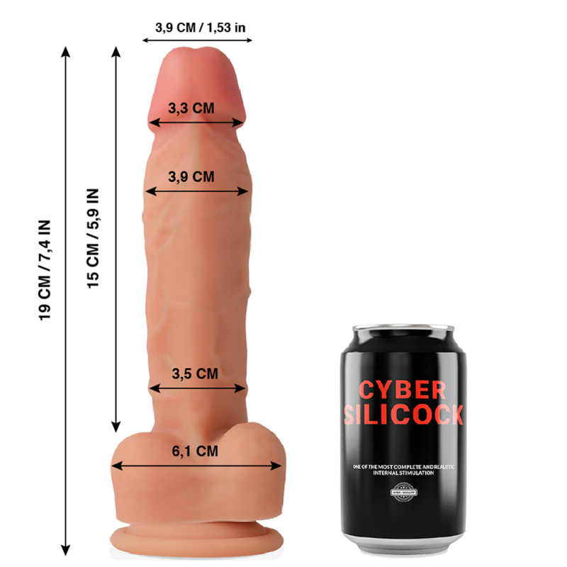 CYBER SILICOCK - OLIVER ULTRA REALISTIC SOFT LIQUID SILICONE 19 CM -O- 3.9 CM - Imagem de 2