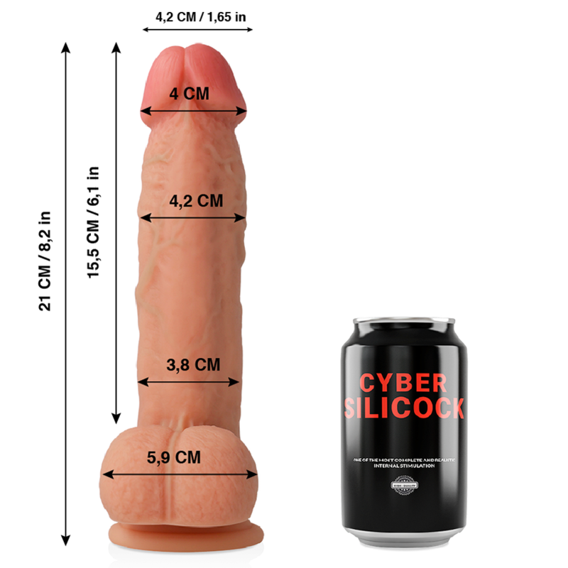 CYBER SILICOCK - SAUL ULTRA REALISTIC SOFT LIQUID SILICONE 21 CM -O- 4.2 CM - Imagem de 2