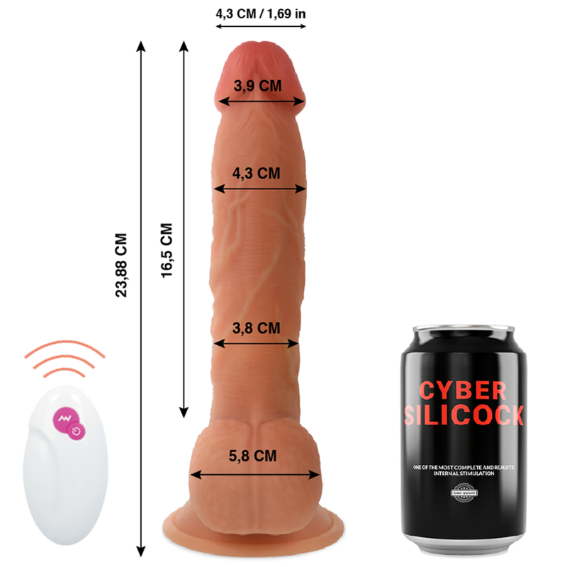 CYBER SILICOCK - REMOTE CONTROL REALISTIC MASTER BEN 23.88 CM -O- 4.3 CM - Imagem de 2