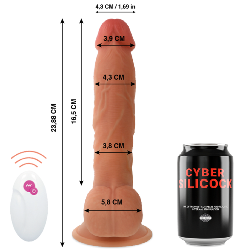 CYBER SILICOCK - REMOTE CONTROL REALISTIC MR JOHN 23.88 CM -O- 4.3 CM - Imagem de 2