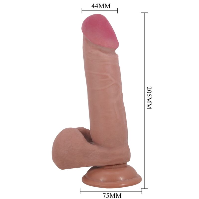 PRETTY LOVE - SLIDING SKIN SERIES REALISTIC DILDO WITH SLIDING SKIN SUCTION CUP BROWN 20.5 CM - Imagem de 4