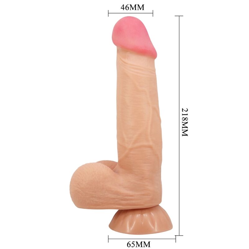 PRETTY LOVE - SLIDING SKIN SERIES REALISTIC DILDO WITH SLIDING SKIN SUCTION CUP REMOTE CONTROL FLESH 21.8 CM - Imagem de 4