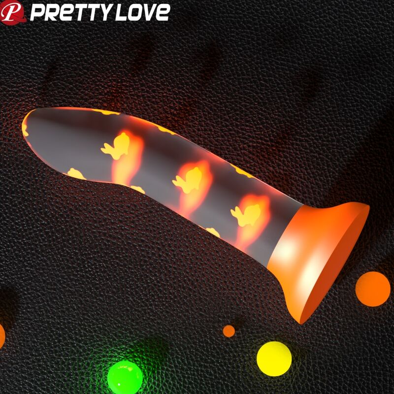PRETTY LOVE - MAGICAL NIGHTFALL DILDO WITHOUT VIBRATION LUMINOUS ORANGE - Imagem de 3