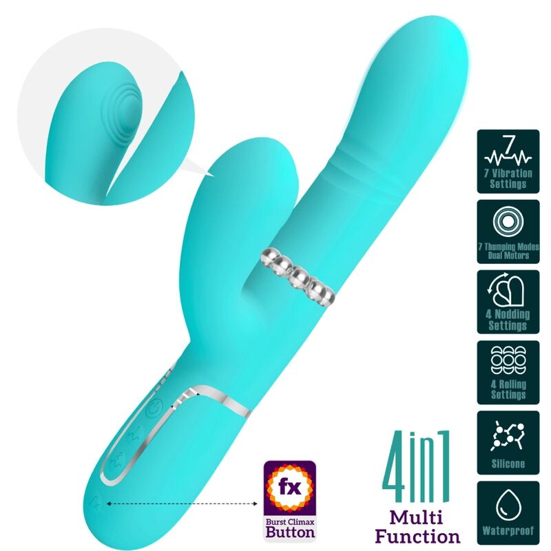 PRETTY LOVE - MULTIFUNCTION G-SPOT VIBRATOR AQUA GREEN - Imagem de 3