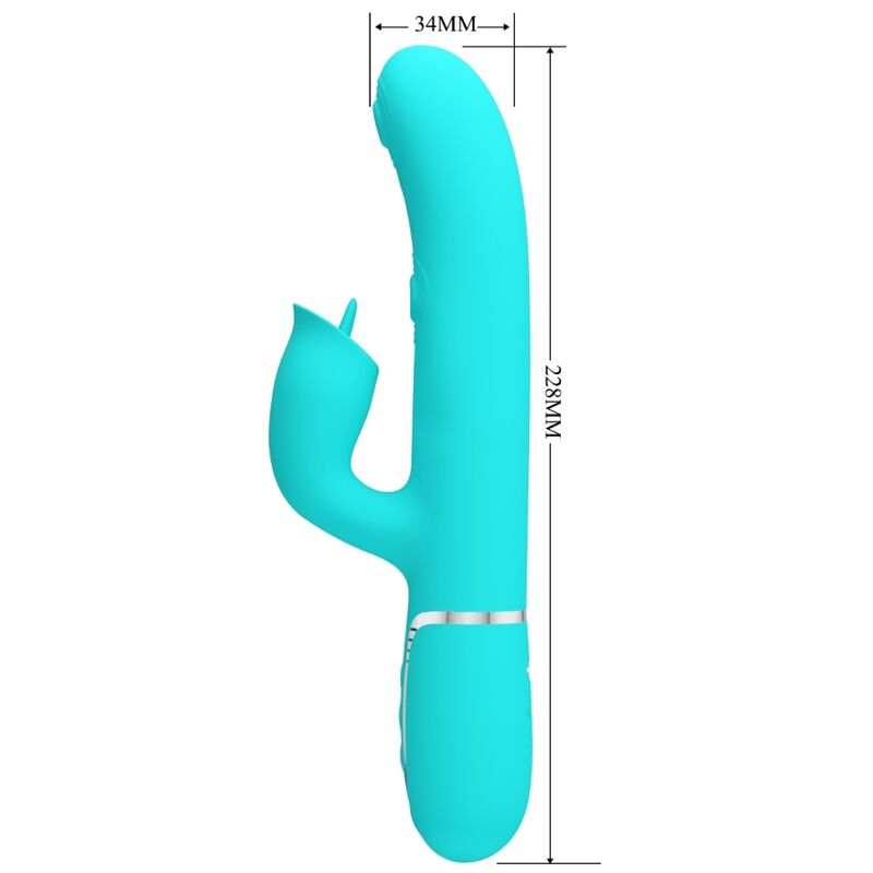 PRETTY LOVE - RABBIT VIBRATOR WITH LICKING AQUA GREEN - Imagem de 2