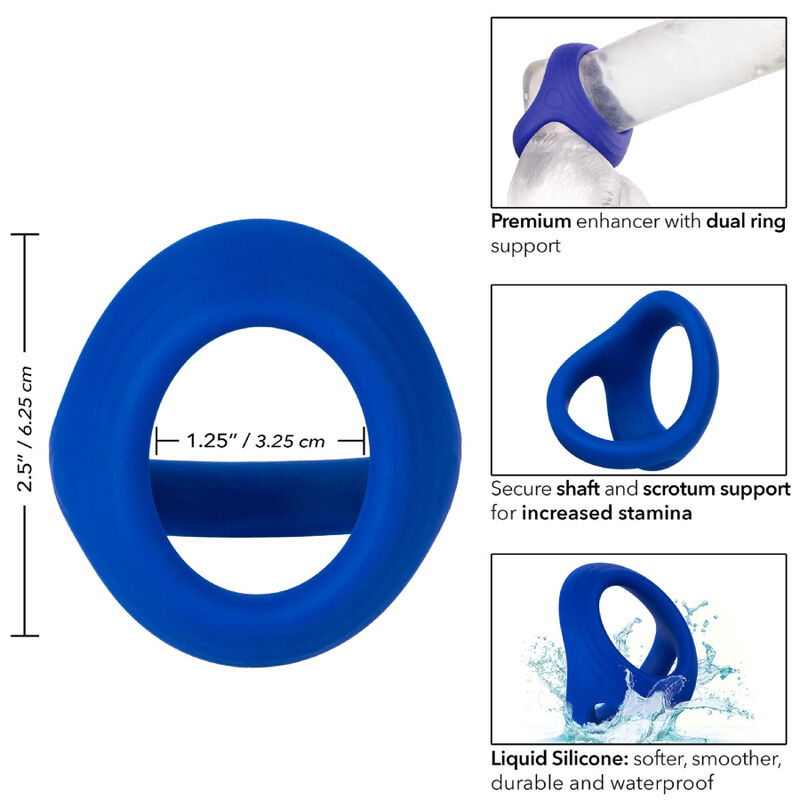 CALEXOTICS - ADMIRAL COCK BALL DUAL RING BLUE - Imagem de 4