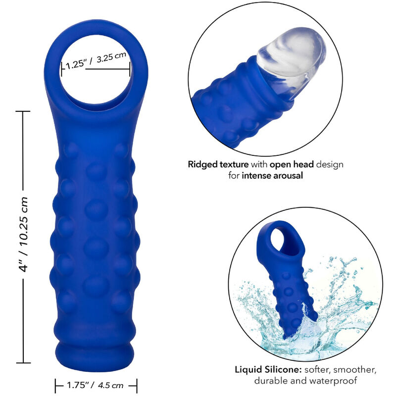 CALEXOTICS - ADMIRAL BEADED PENIS COVER LIQUID SILICONE BLUE - Imagem de 4
