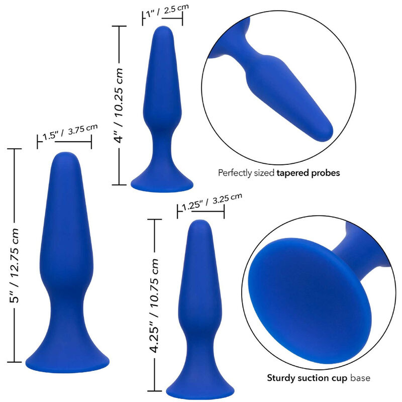 CALEXOTICS - ADMIRAL KIT 3 ANAL PLUG BLUE - Imagem de 3
