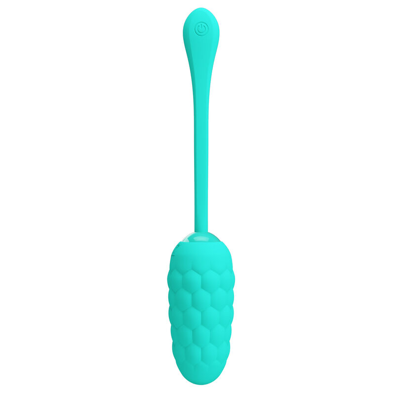 PRETTY LOVE - VIBRATING EGG WITH AQUA GREEN RECHARGEABLE MARINE TEXTURE - Imagem de 5
