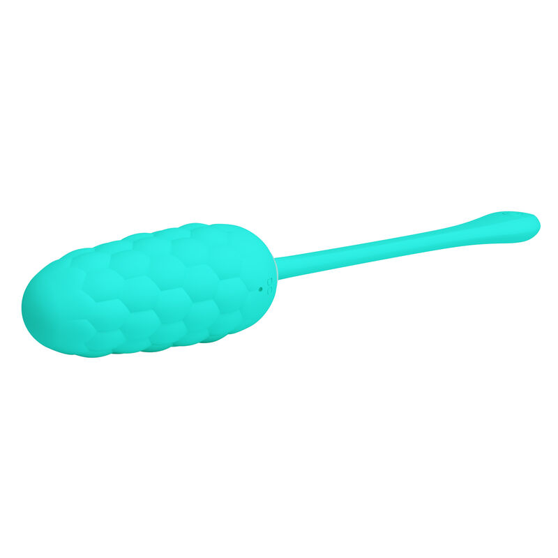 PRETTY LOVE - VIBRATING EGG WITH AQUA GREEN RECHARGEABLE MARINE TEXTURE - Imagem de 4